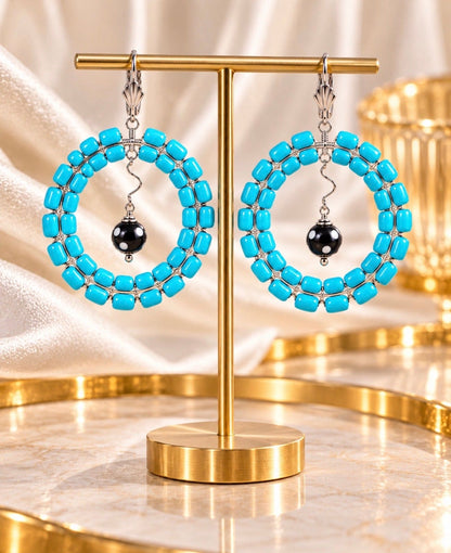 Gisela Earrings – Handmade Beaded Statement Hoop Earrings