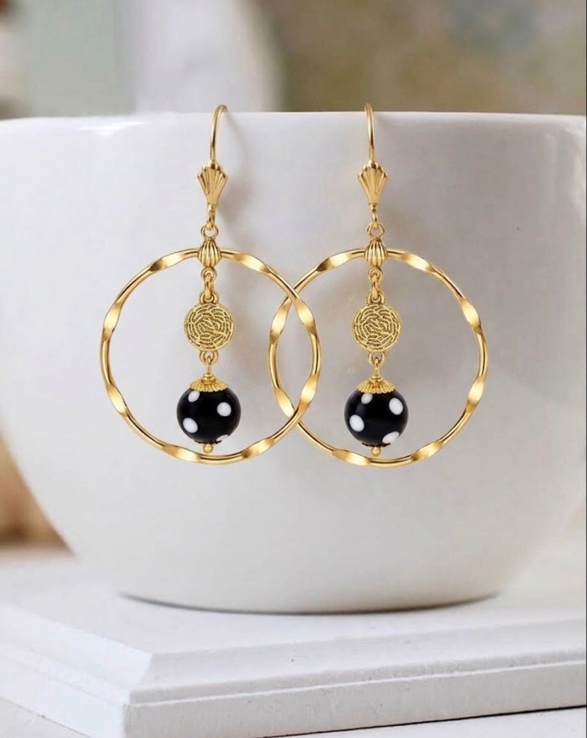 Adora Earrings – Gold Hoop Evil Eye Earrings