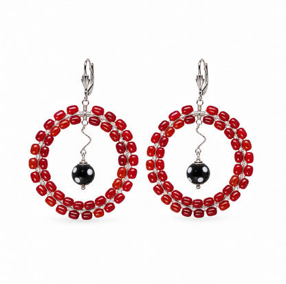 Gisela Earrings – Handmade Beaded Statement Hoop Earrings
