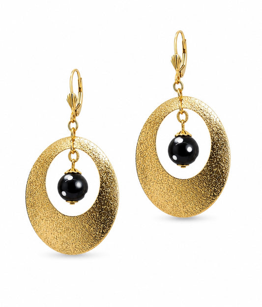 Querida Earrings – Handmade Cabo Verde Conta de Ojo Gold-Plated Protection Earrings