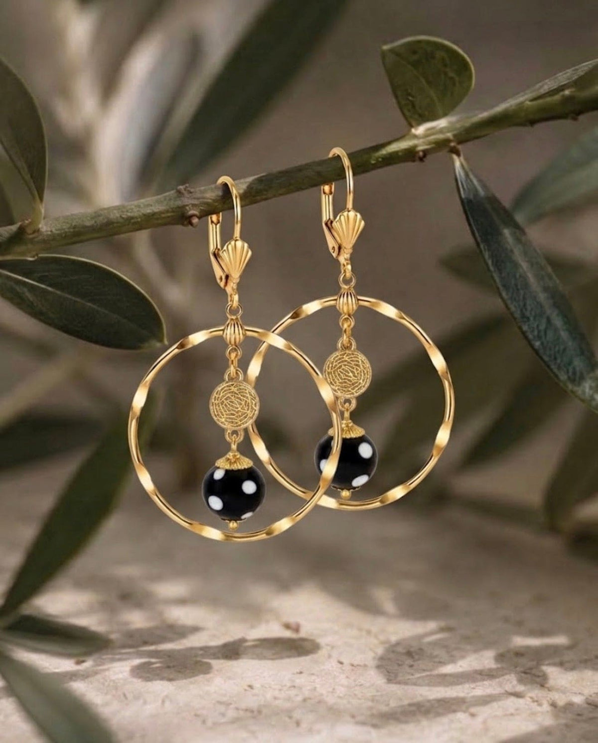 Adora Earrings – Gold Hoop Evil Eye Earrings