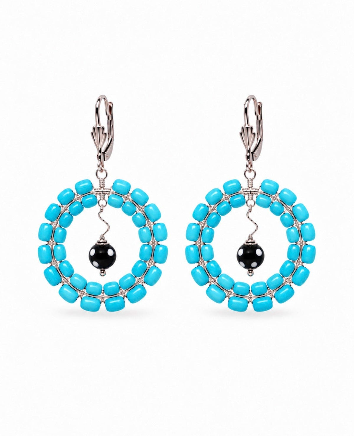 Gisela Earrings – Handmade Beaded Statement Hoop Earrings