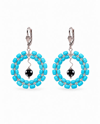 Gisela Earrings – Handmade Beaded Statement Hoop Earrings