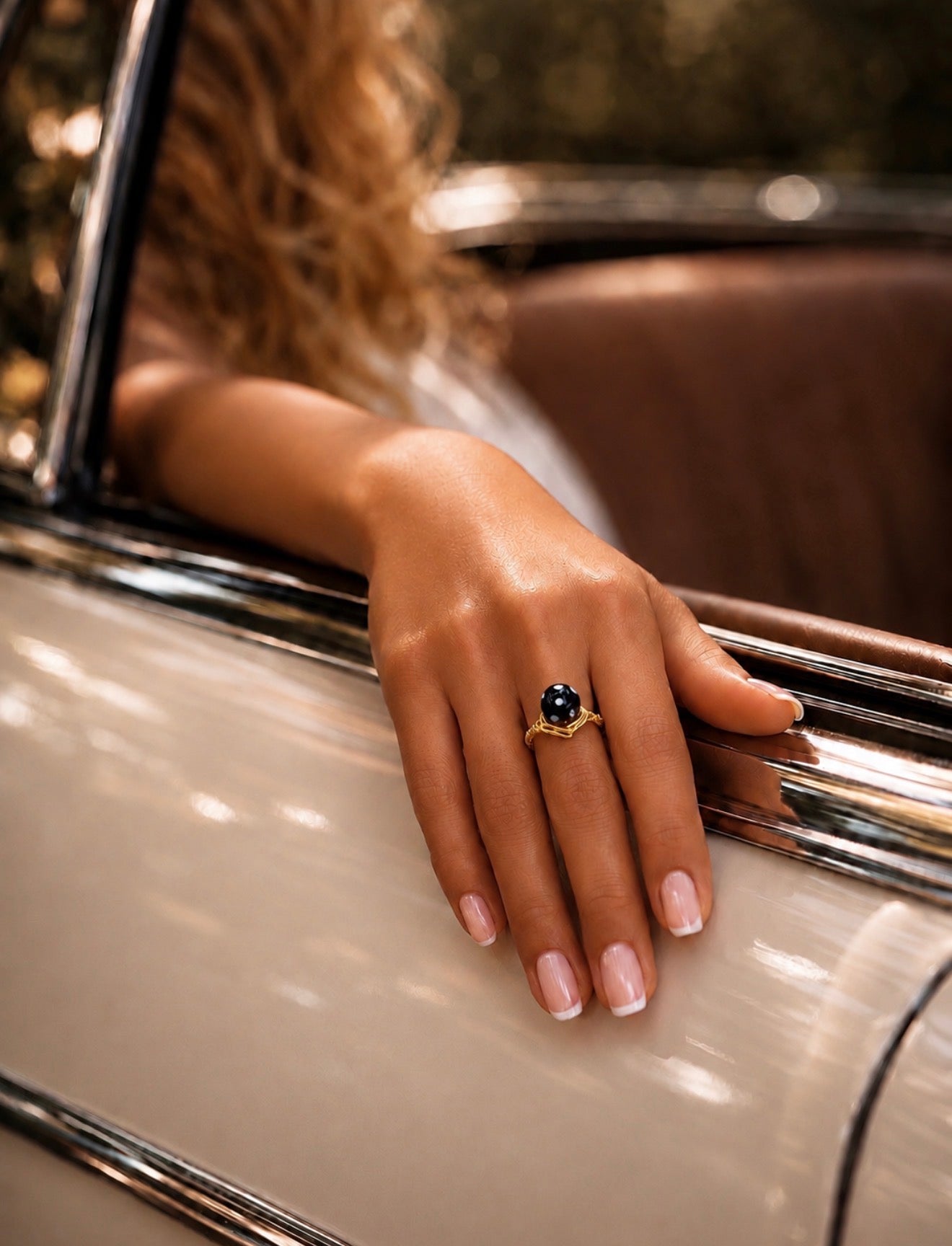 Sentimento Ring – Conta di Ojo Positive Energy Bead | Handmade Cabo Verde Jewelry