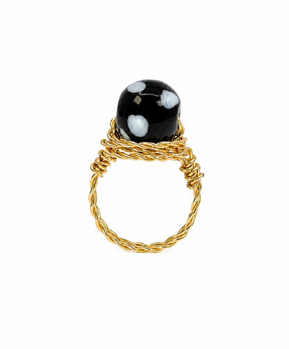 Sentimento Ring – Conta di Ojo Positive Energy Bead | Handmade Cabo Verde Jewelry