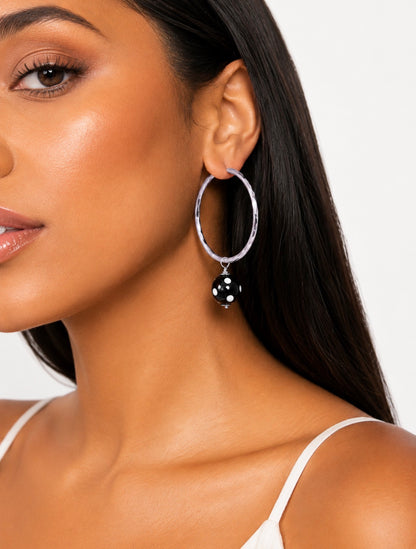 Anilda Hoop Earrings – Conta di Ojo Beads | Handmade Cabo Verde Jewelry