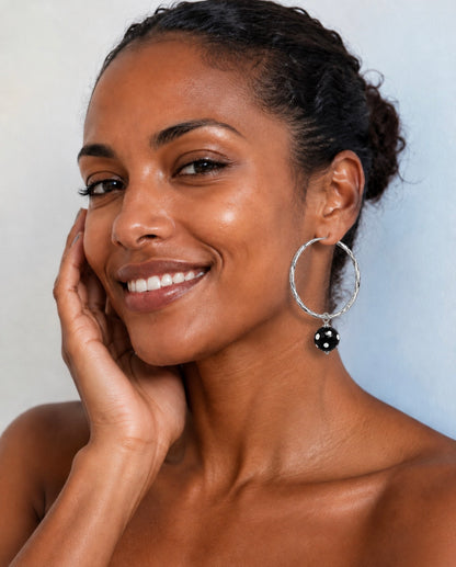 Anilda Hoop Earrings – Conta di Ojo Beads | Handmade Cabo Verde Jewelry