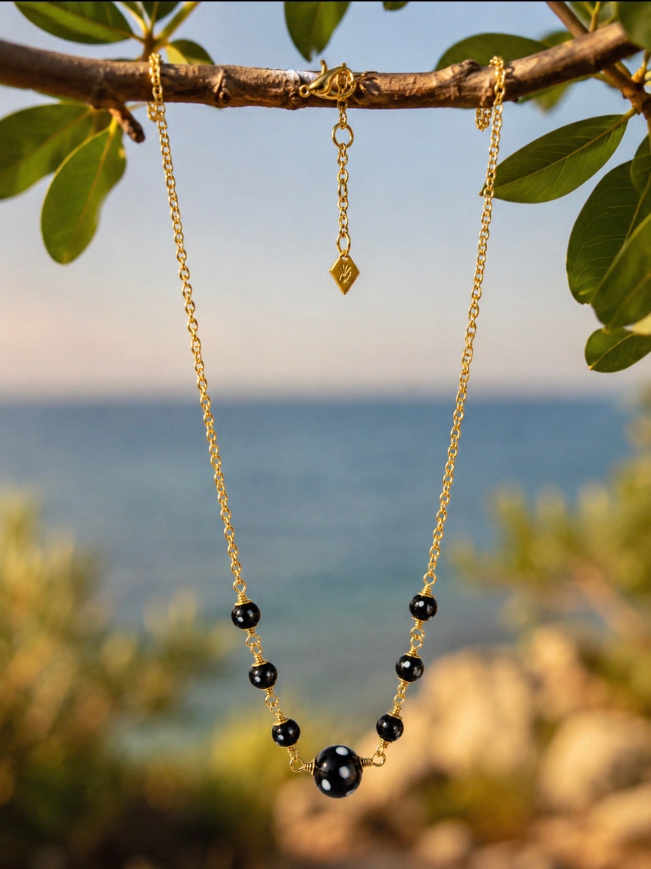 Maninha Necklace Conta Di Ojo Bead Necklace – Gold-Plated Jewelry Honoring Love & Memory