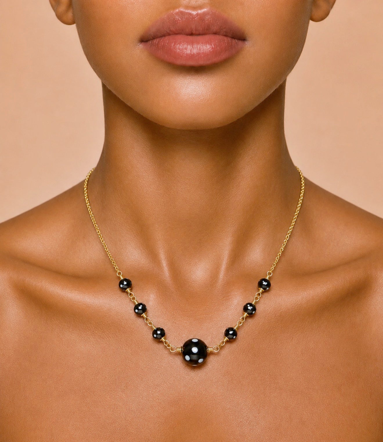 Maninha Necklace Conta Di Ojo Bead Necklace – Gold-Plated Jewelry Honoring Love & Memory