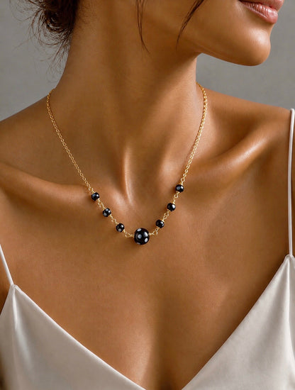 Maninha Necklace Conta Di Ojo Bead Necklace – Gold-Plated Jewelry Honoring Love & Memory