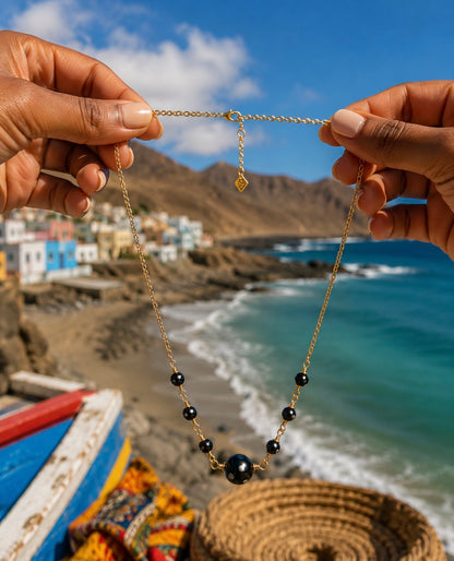 Maninha Necklace Conta Di Ojo Bead Necklace – Gold-Plated Jewelry Honoring Love & Memory