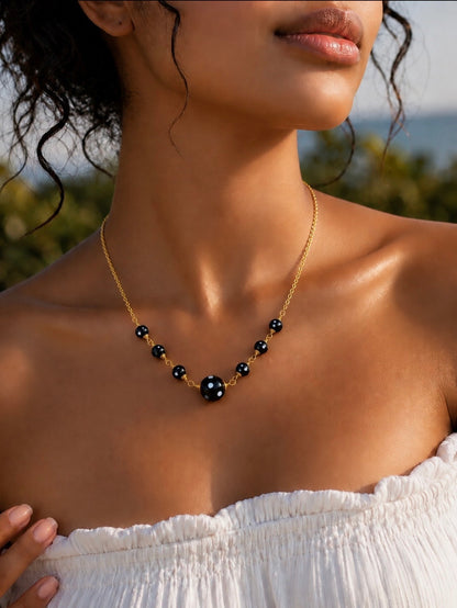 Maninha Necklace Conta Di Ojo Bead Necklace – Gold-Plated Jewelry Honoring Love & Memory