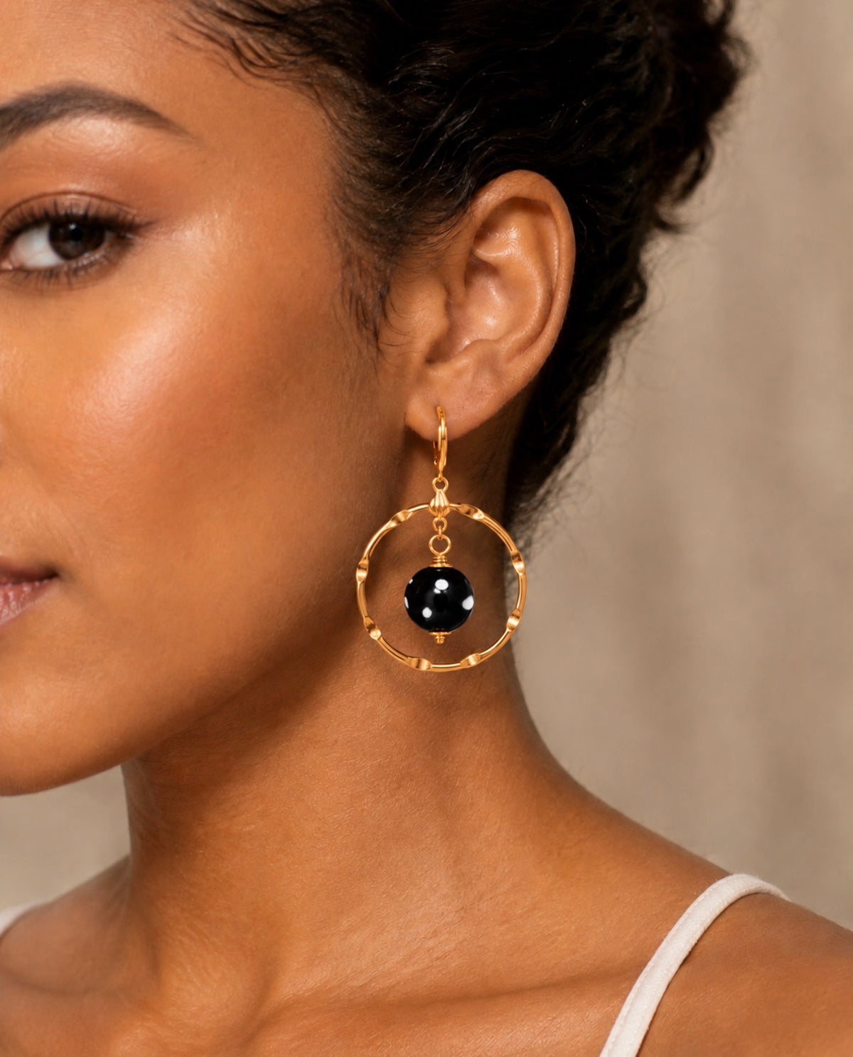 Fofa Conta Di Ojo Gold Hoop Earrings – Cabo Verde Inspired Protection Jewelry