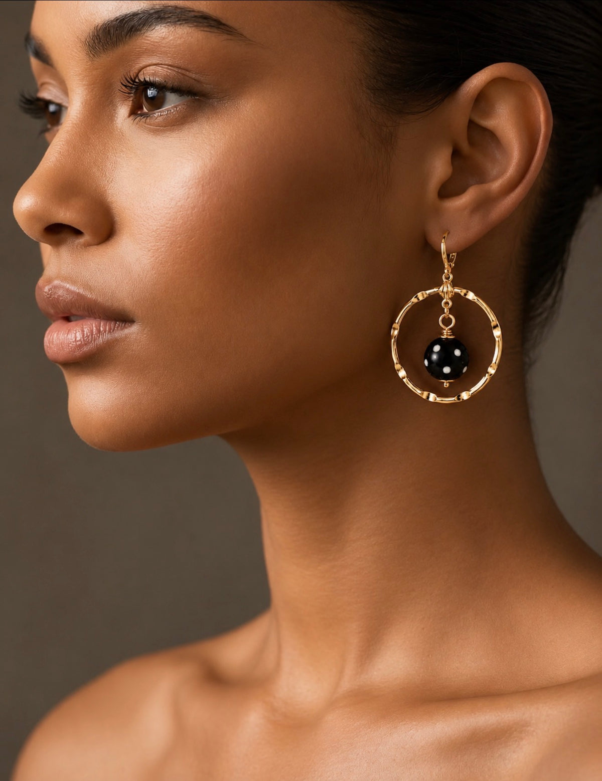 Fofa Conta Di Ojo Gold Hoop Earrings – Cabo Verde Inspired Protection Jewelry