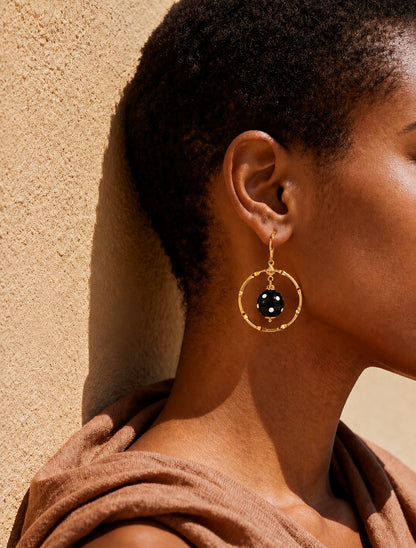 Fofa Conta Di Ojo Gold Hoop Earrings – Cabo Verde Inspired Protection Jewelry