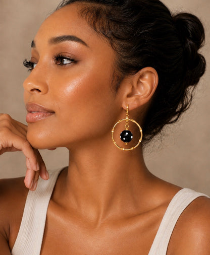 Fofa Conta Di Ojo Gold Hoop Earrings – Cabo Verde Inspired Protection Jewelry
