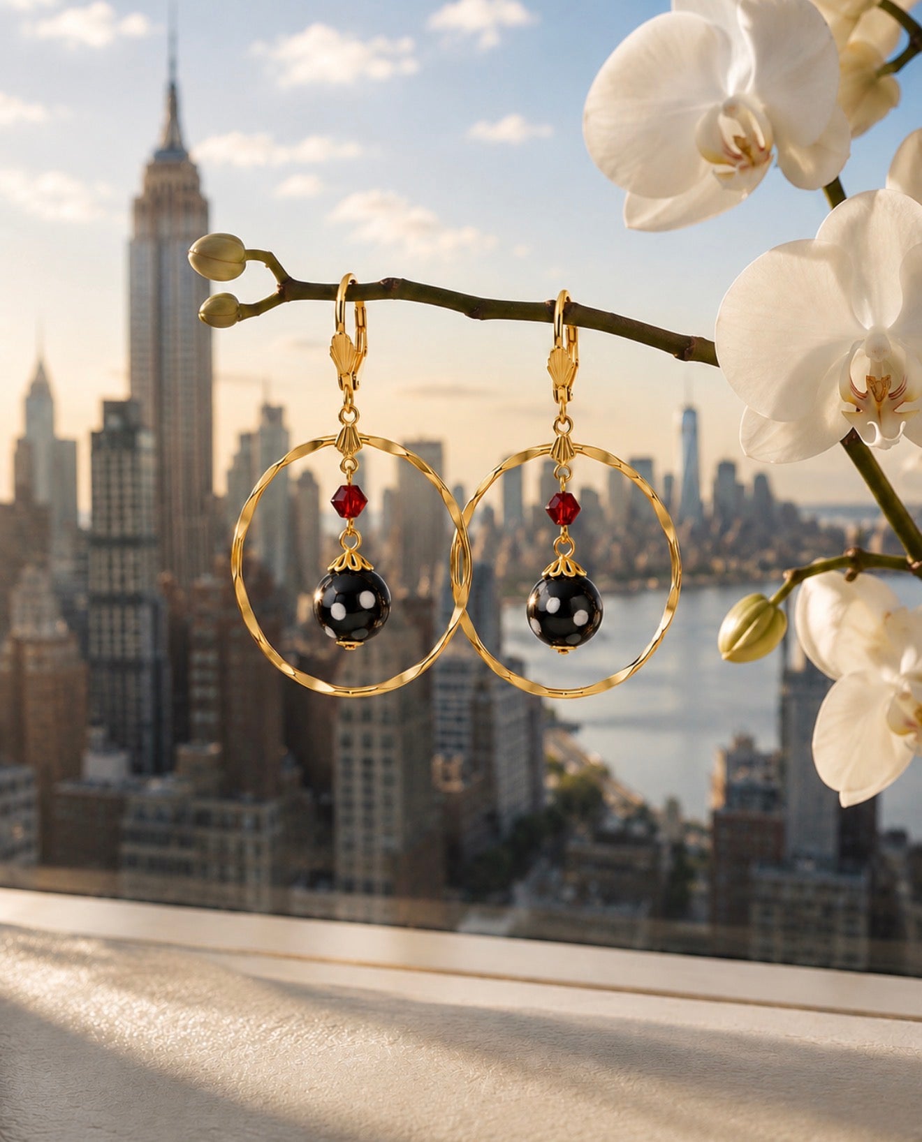 Adore Earrings – Gold-Plated Crystal Drop Earrings