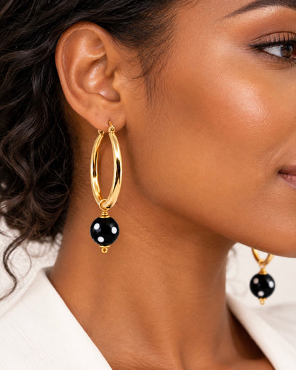 Alina Hoop Earrings – Gold-Plated Conta di Ojo Cabo Verde Earrings