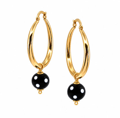 Alina Hoop Earrings – Gold-Plated Conta di Ojo Cabo Verde Earrings