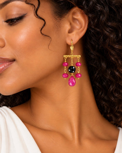 Odete Earrings - Ruby Drops Earrings