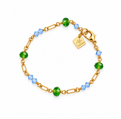 Oliva Bracelet – Blue & Olive Green Crystal Bracelet | Alzi by Alzerina