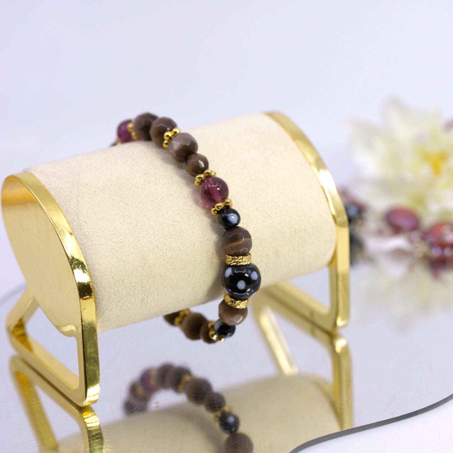 Vinho Bracelet – Elegant Earth Tones & Austrian Crystal Beads