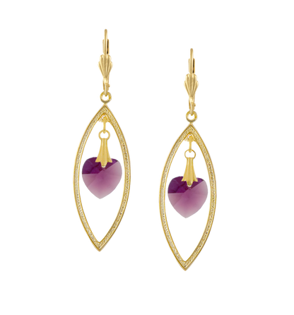 Drop earrings | Crystal drop earrings| Gold Plated Rings Earrings