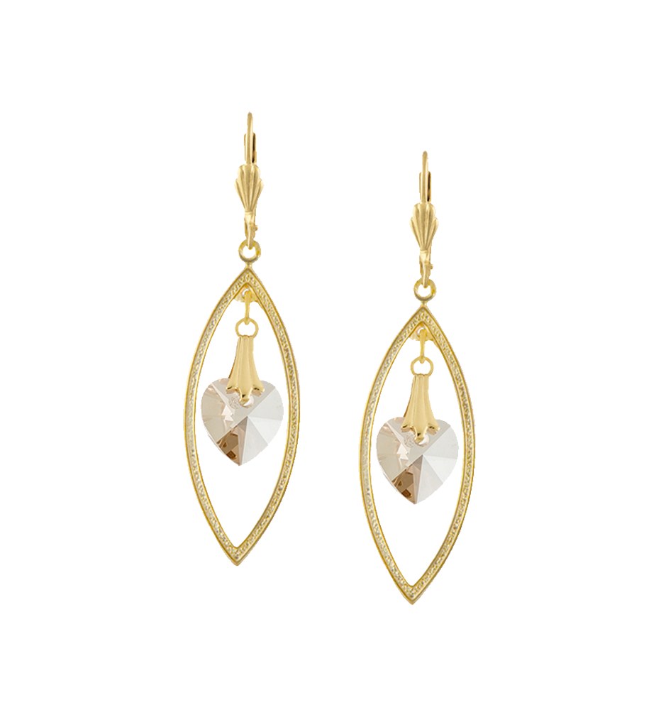 Drop earrings | Crystal drop earrings| Gold Plated Rings Earrings