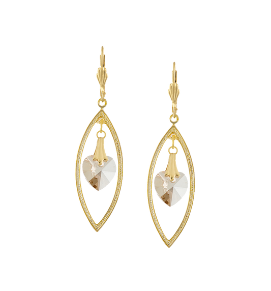Drop earrings | Crystal drop earrings| Gold Plated Rings Earrings