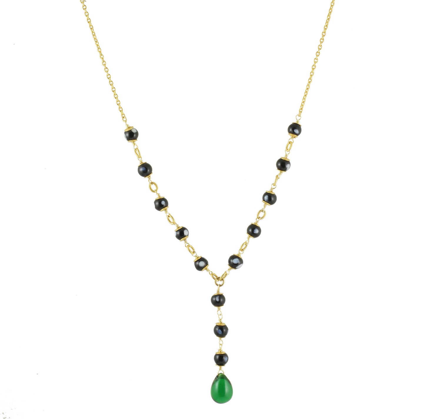 Kriola Necklace | Beaded Necklace with Jade Crystal Pendant