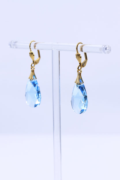 Aquamarine Sicily Gold Earrings