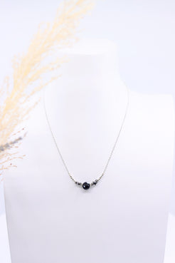 Vintage Black Sterling Silver 925 Necklace|Star Conta Di Ojo|Alzerina