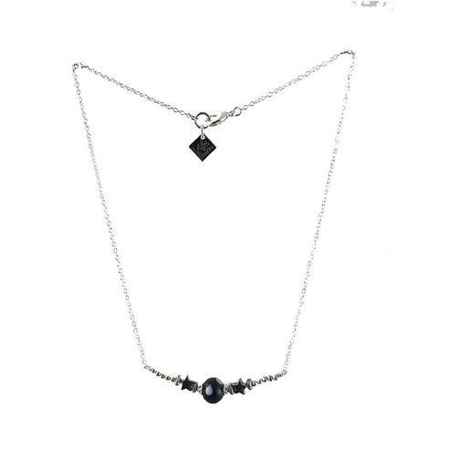 Vintage Black Sterling Silver 925 Necklace|Star Conta Di Ojo|Alzerina