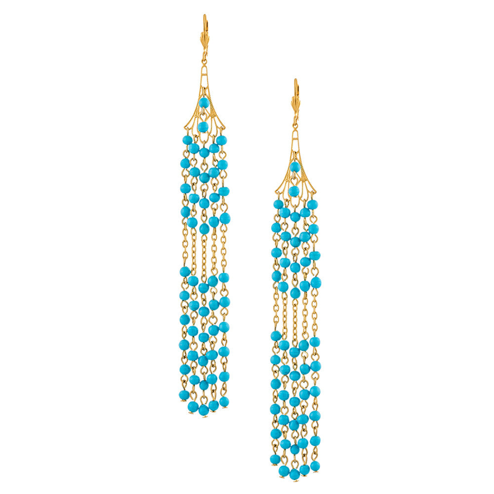 Turquoise Tower Earrings - Alzerina Jewelry