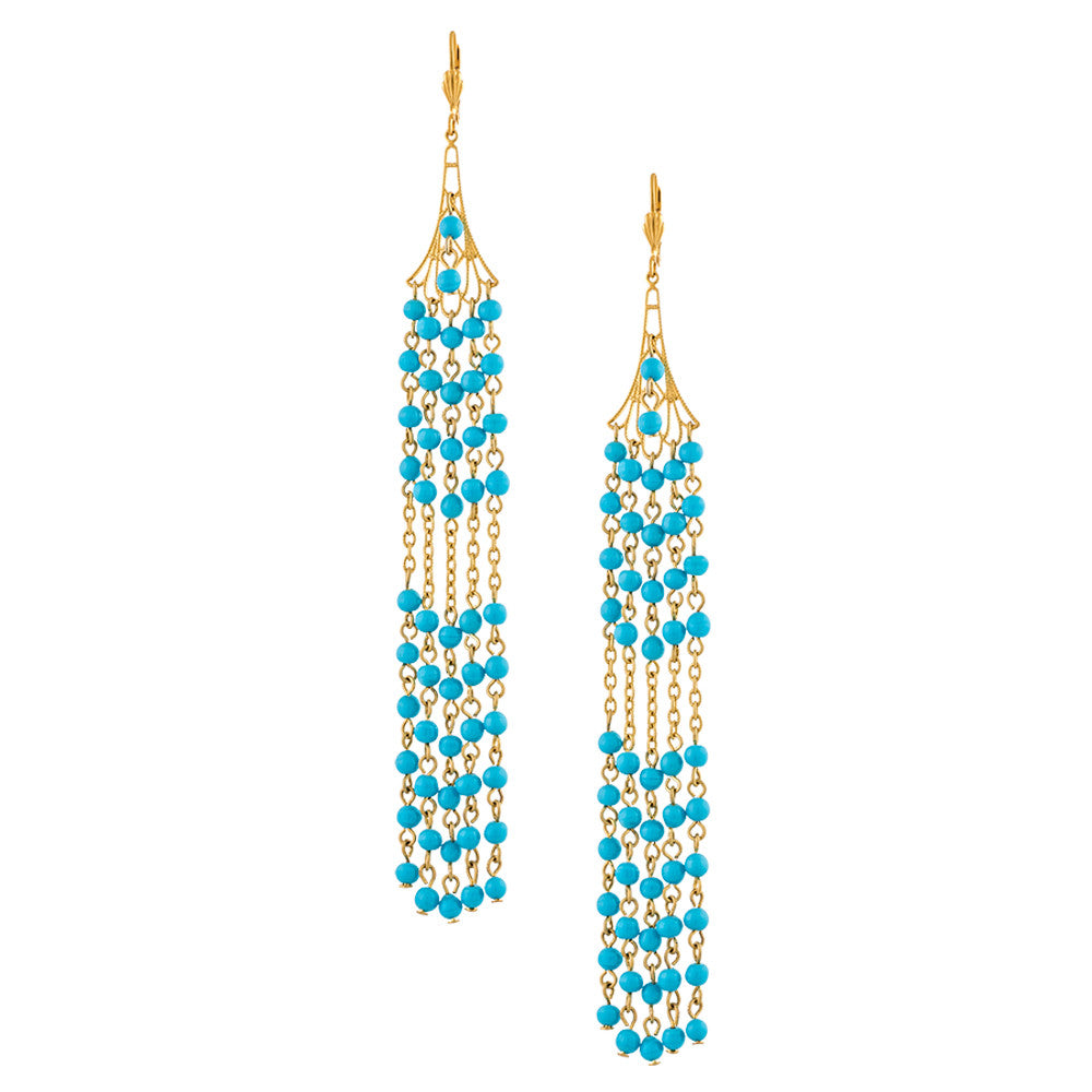 Turquoise Tower Earrings (Ready to Wear) - Alzerina – Alzerina Jewelry