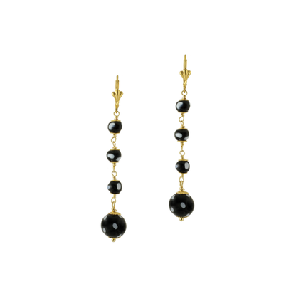 Poderosa Earrings – Long Gold Evil Eye Drop Earrings