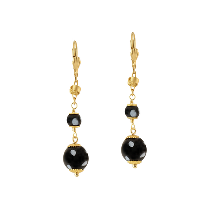 Reina Earrings – Classic Gold & Black Evil Eye Earrings